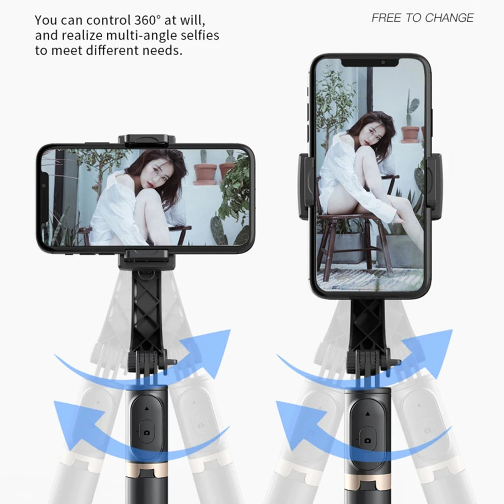Selfie Stick Bluetooth Techsuit Q08, Uniwersalny, Czarny