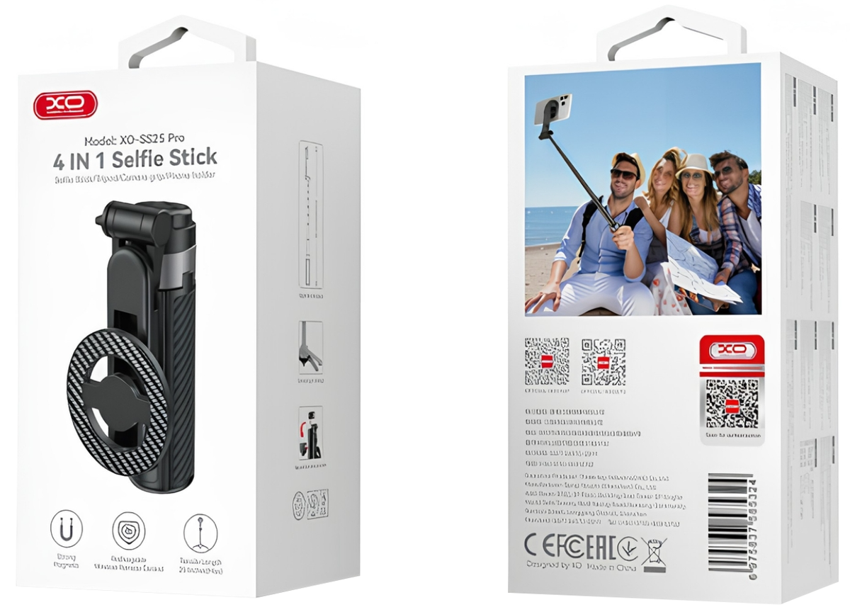 Selfie Stick Bluetooth XO Design SS25 Pro, Universal, Black