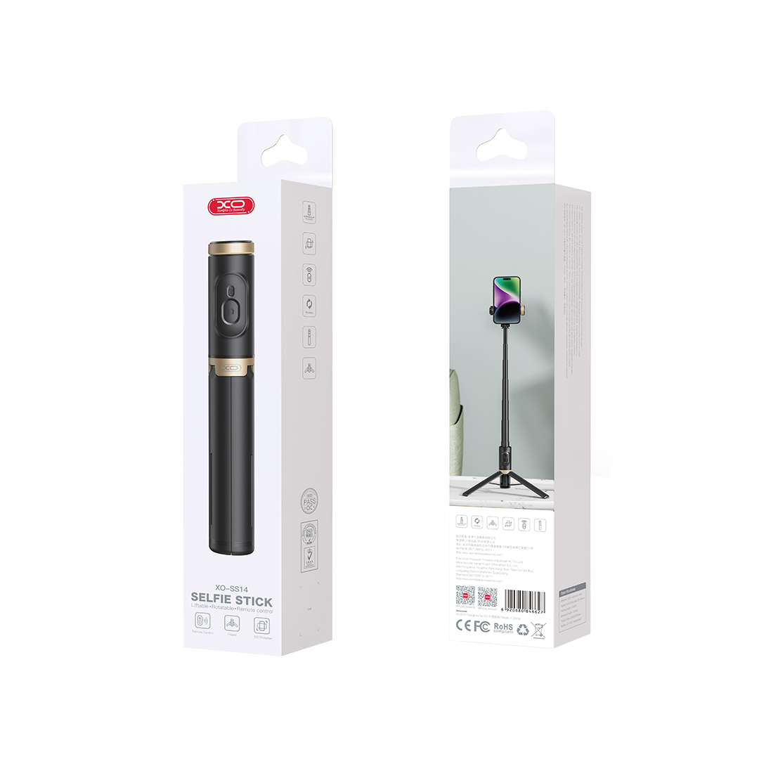 Selfie Stick Bluetooth XO Design SS14, Uniwersalny, Czarny