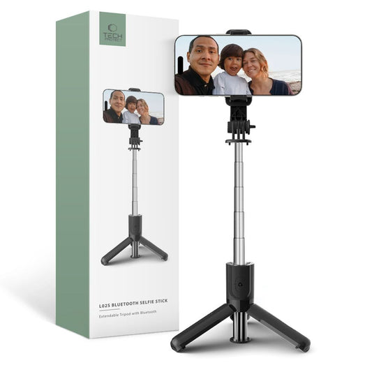 Selfie Stick Bluetooth Tech-Protect L02S, uniwersalny, czarny 