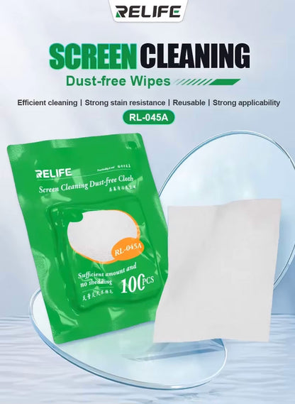 Relife RL-045A Dry Cleaning Wipes, Set of 100 pieces