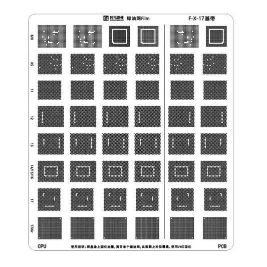 Szablon maskujący UV CI Amaoe dla Apple iPhone XS - 17 Air Series, IC