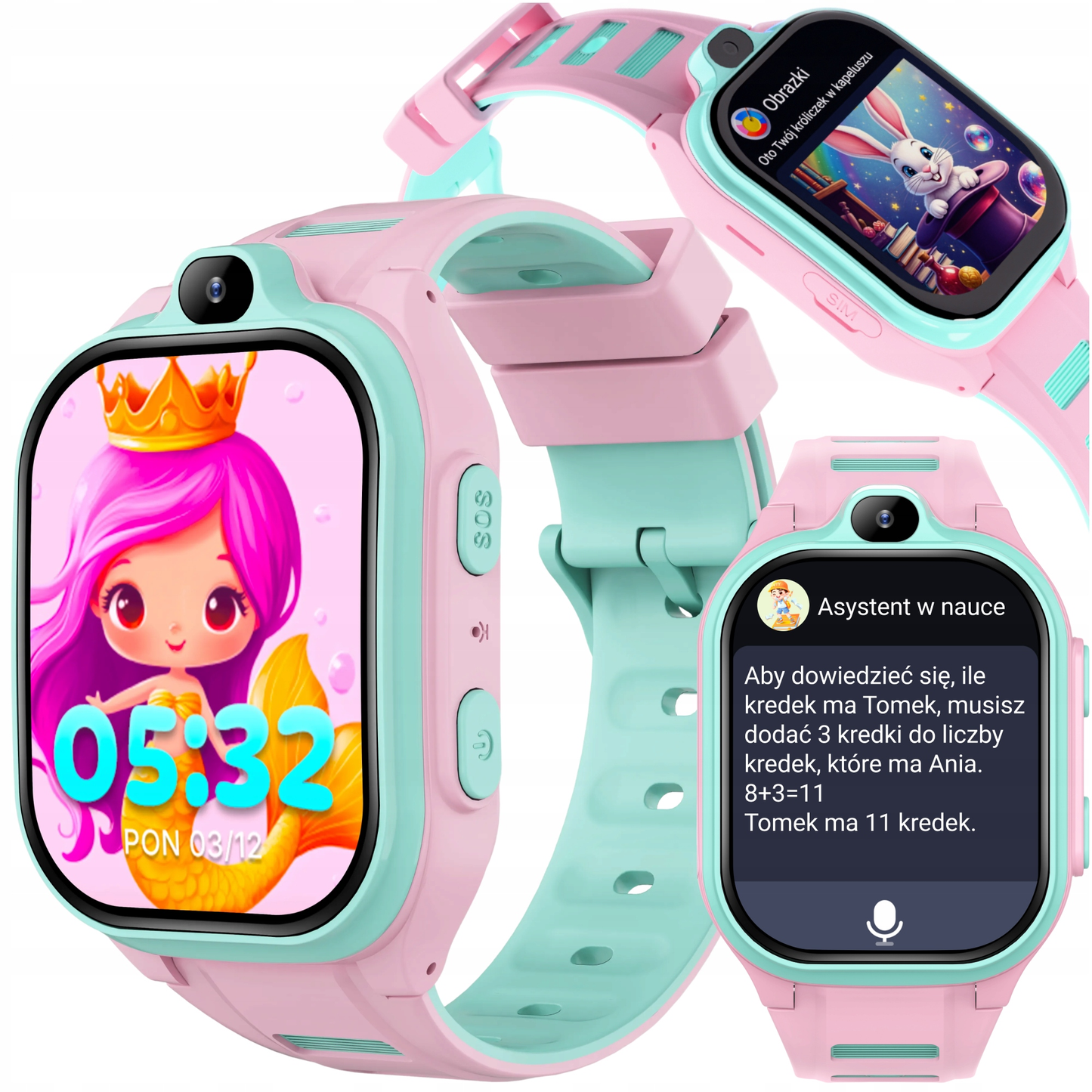 Smartwatch Forever Kids Boost KW-530 Call, Różowy