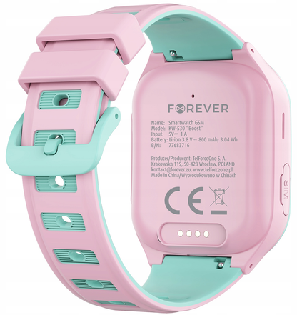 Smartwatch Forever Kids Boost KW-530 Call, Różowy