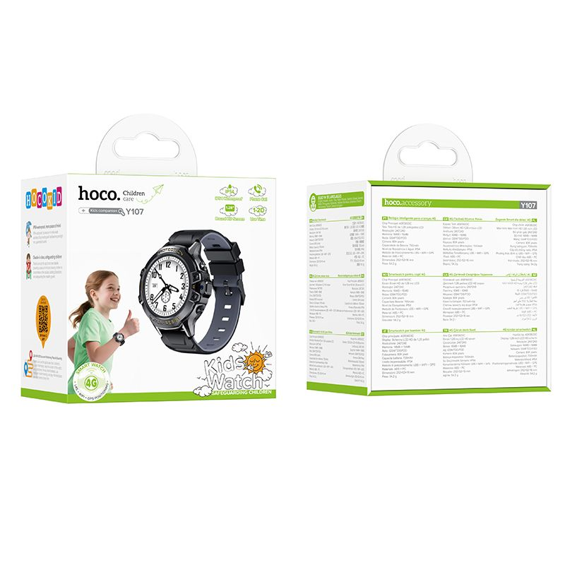 Smartwatch HOCO Y107 Kids Call, Black, Resealed