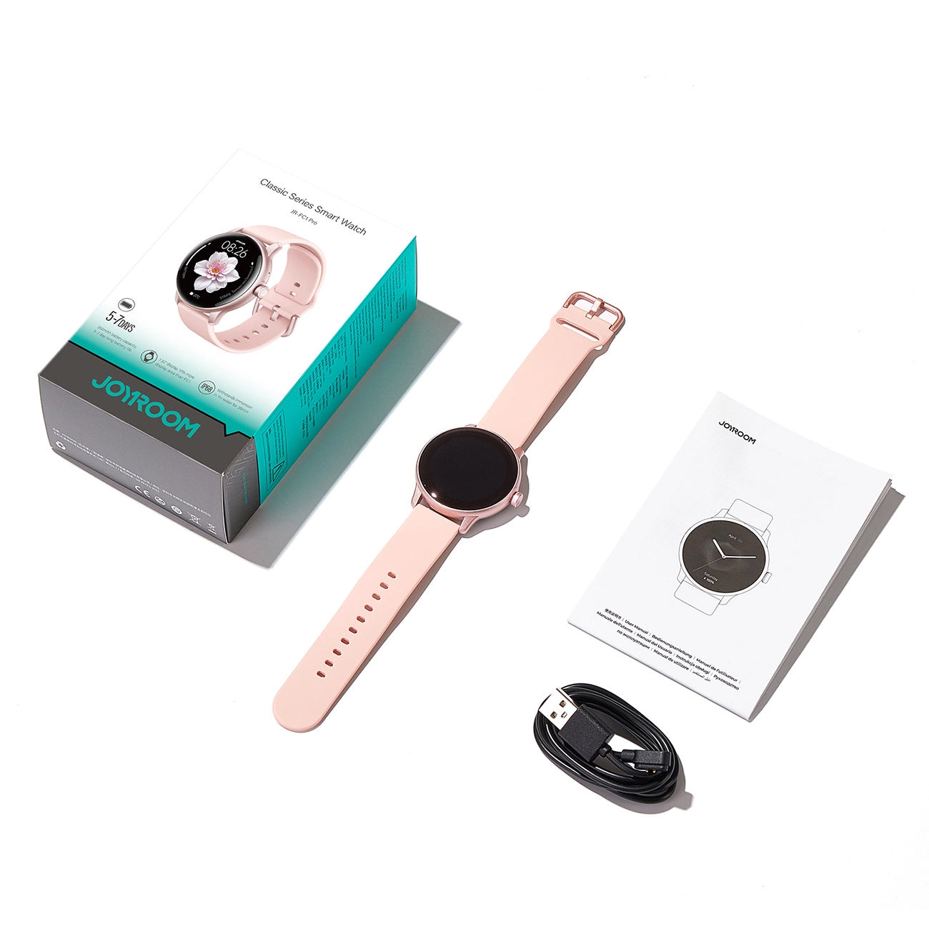 Smartwatch Joyroom JR-FC1 Pro Call, Różowy