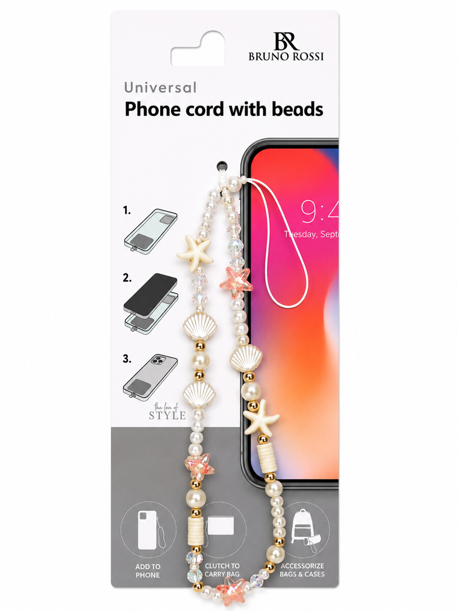 Bruno Rossi BT-13 Beaded Phone Strap, Multicolor