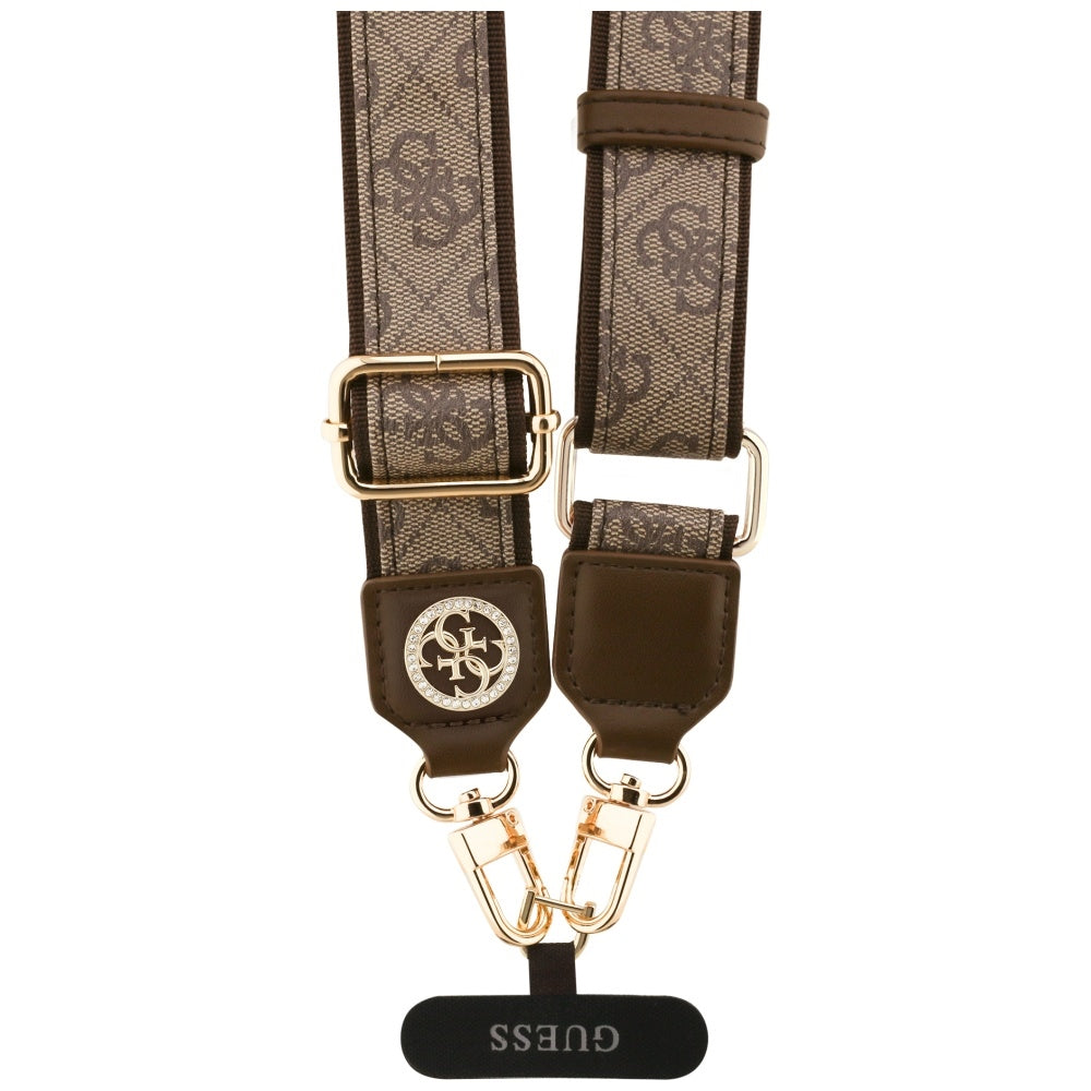 Sznurek do Telefonu Guess 4G Strass Metal Logo, Brązowy