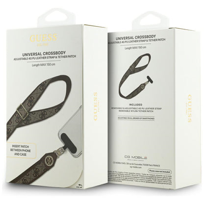 Sznurek do Telefonu Guess 4G Strass Metal Logo, Brązowy