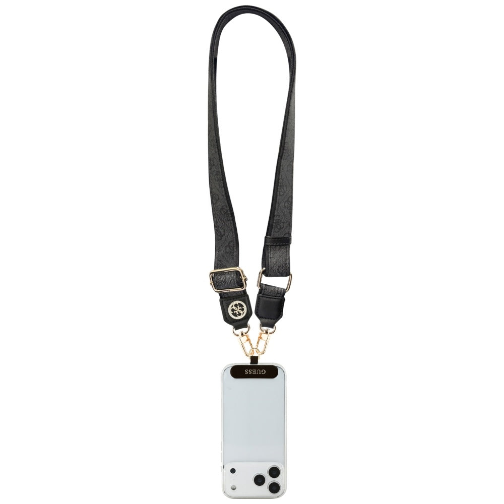 Sznurek do Telefonu Guess 4G Strass Metal Logo, Czarny