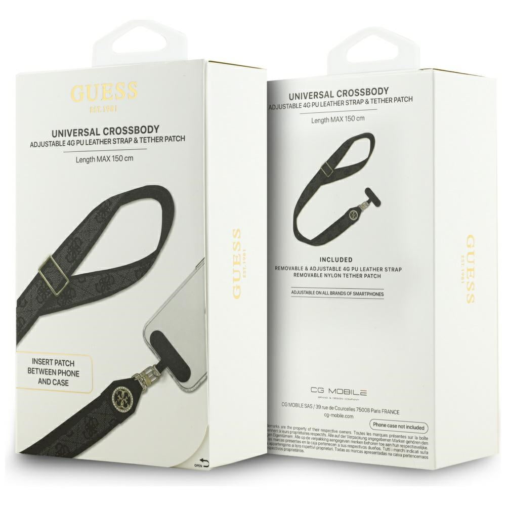 Sznurek do Telefonu Guess 4G Strass Metal Logo, Czarny