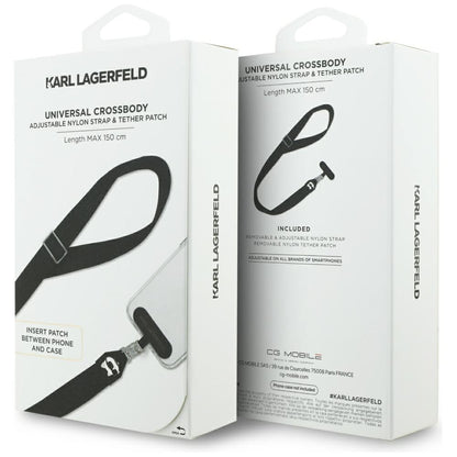 Sznurek do Telefonu Karl Lagerfeld Choupette Metal Logo, Czarny
