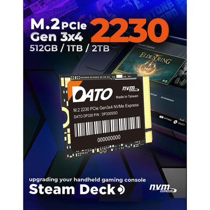 Solid State Drive (SSD) Dato DP330, NVME M.2 2230, PCIE Gen3x4, 2TB, Czarny DP330SSD-2TB