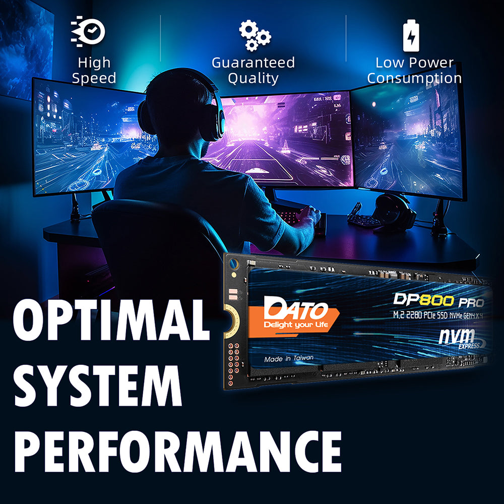 Solid State Drive (SSD) Dato DP800 Pro, NVME M.2 2280, PCIe, 4TB, Czarny DP800PSSD-4TB