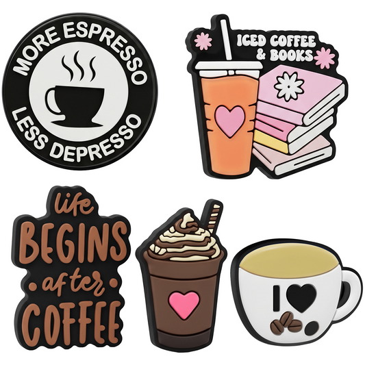 Naklejka 3D OEM Coffee na etui na telefon / tablet, zestaw 5 sztuk, wielokolorowa