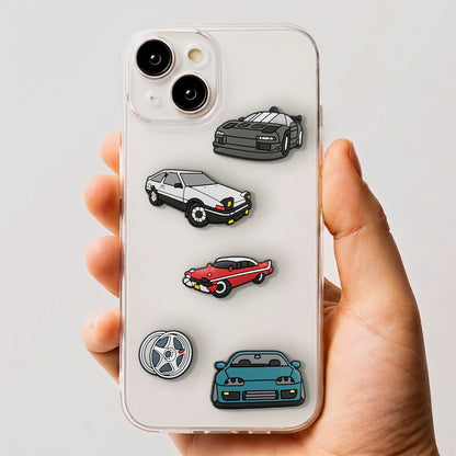 3D OEM Fast Cars Sticker for Phone / Tablet Case, Set of 5 pieces, Multicolor