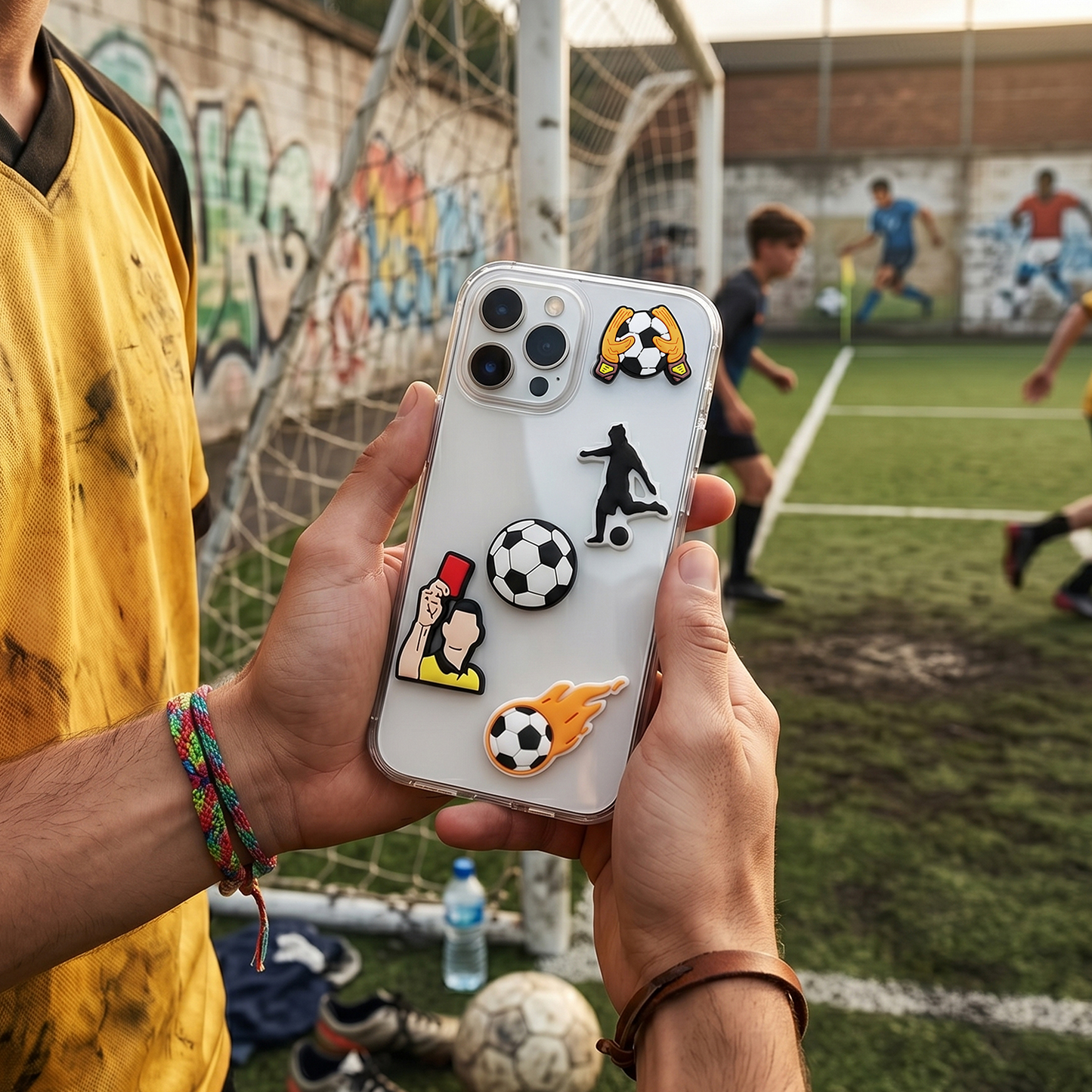 Naklejka 3D OEM Football na etui na telefon / tablet, zestaw 5 sztuk, wielokolorowa