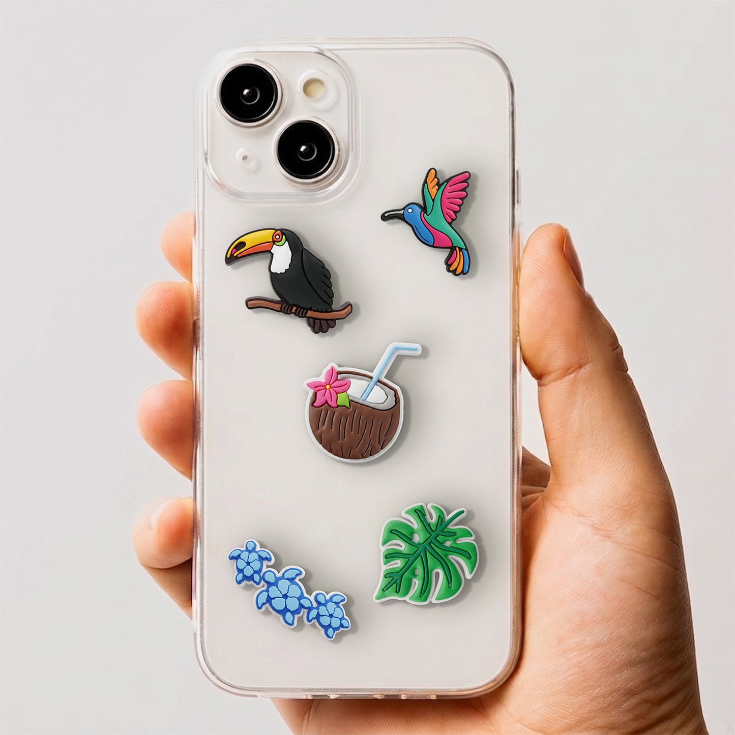 Naklejka 3D OEM Tropical Birds na etui na telefon / tablet, zestaw 5 sztuk, wielokolorowa