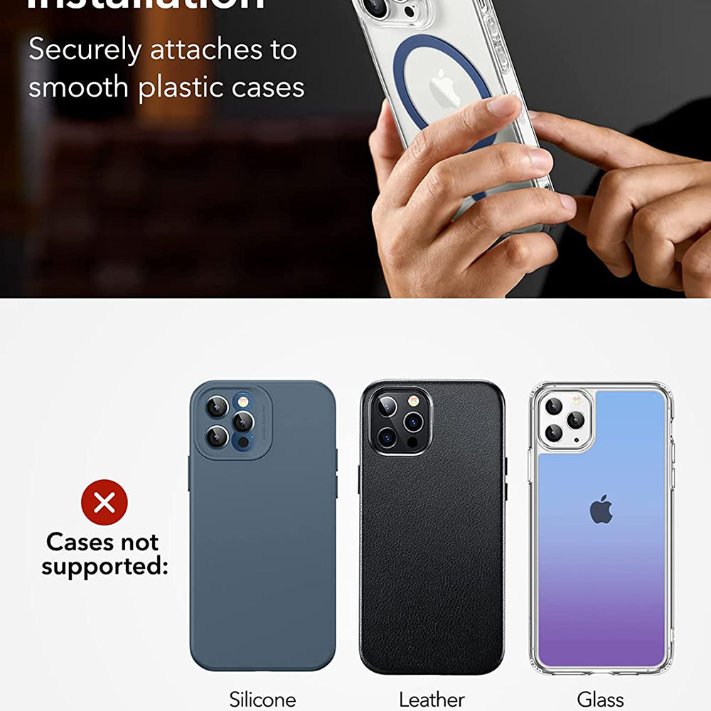 Naklejka Metalowa ESR HaloLock, Zestaw 2 sztuki, Niebieski