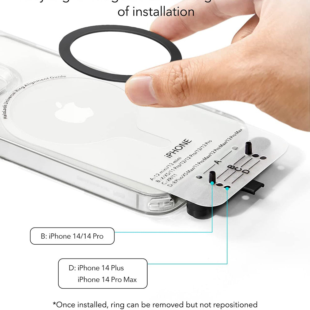 Naklejka Metalowa ESR HaloLock, Zestaw 2 sztuki, Czarny