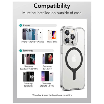 Naklejka Metalowa ESR HaloLock, Zestaw 2 sztuki, Czarny