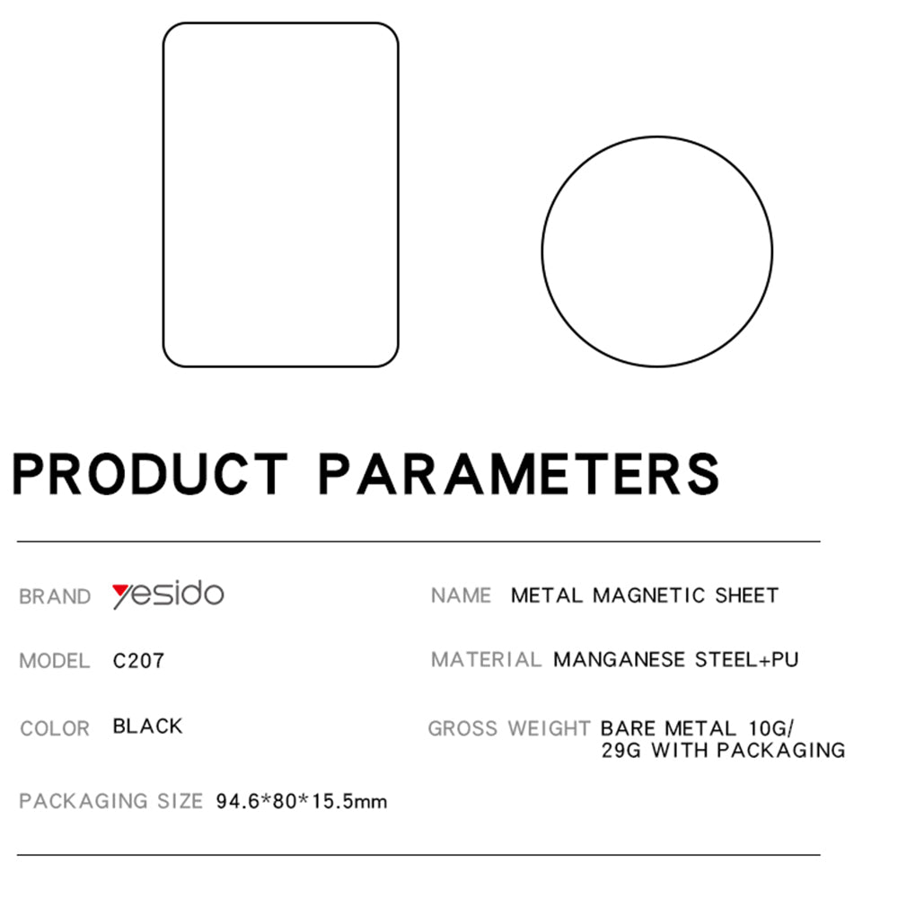 Naklejka Metaliczna Yesido C207 2w1, Czarna