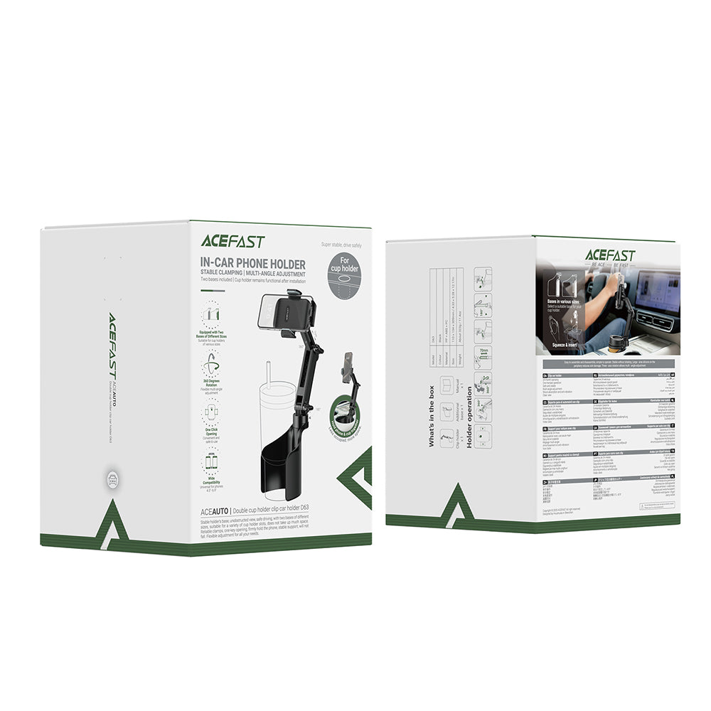 Uchwyt samochodowy Acefast D63, 4.7 cala - 6.9 cala, Czarny