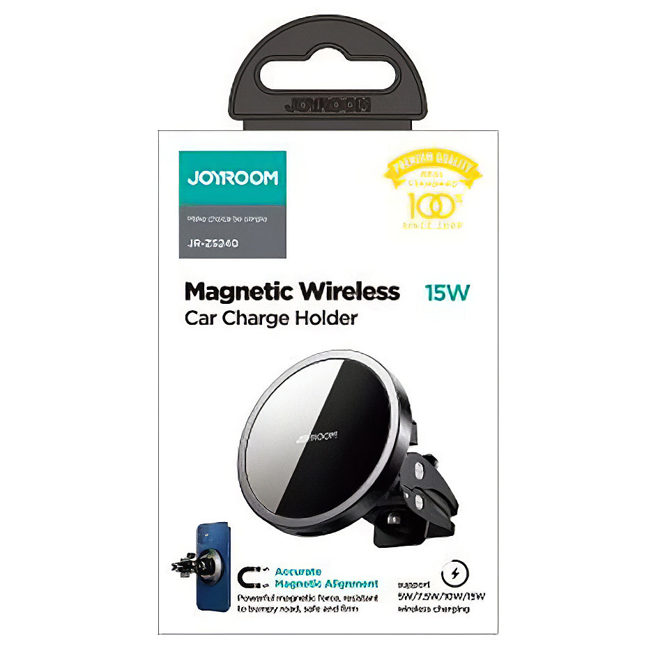 Ładowarka samochodowa bezprzewodowa Joyroom JR-ZS240 Air Vent, 15W, 1.67A, Czarna