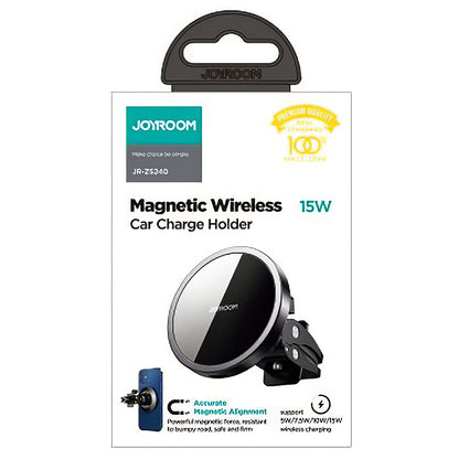 Ładowarka samochodowa bezprzewodowa Joyroom JR-ZS240 Air Vent, 15W, 1.67A, Czarna