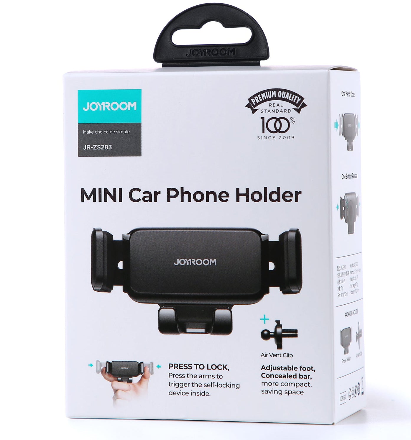 Uchwyt samochodowy Joyroom JR-ZS283, 4 cale - 7 cali, czarny 