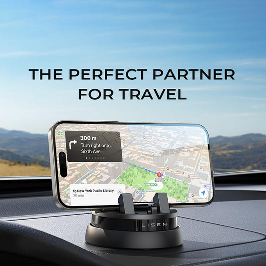 Uchwyt samochodowy Lisen na telefon / tabletę o grubości 6mm - 13mm, Czarny YL0224060015