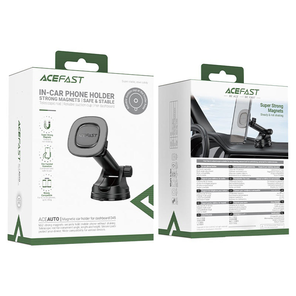 Uchwyt Samochodowy Magnetyczny Acefast D45, Uniwersalny, Czarny