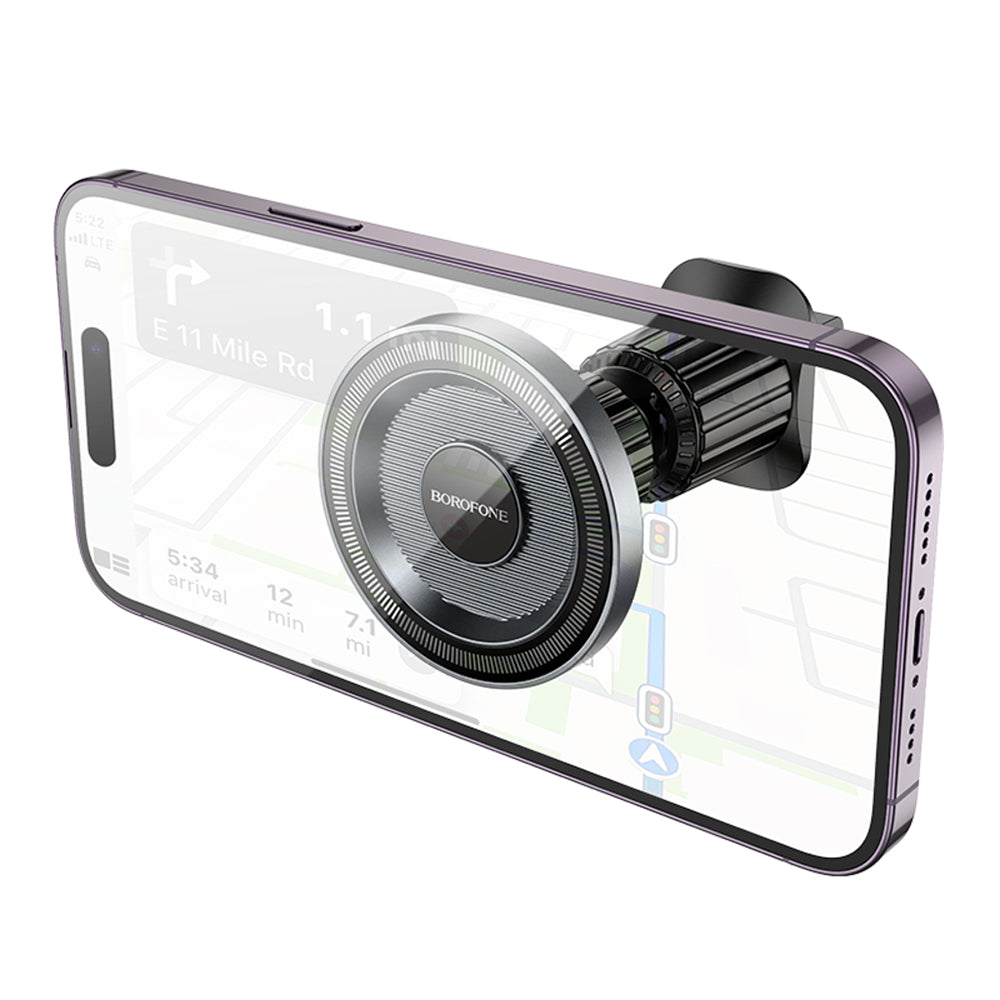 Magnetyczny uchwyt samochodowy Borofone BH122 Profit, 4.5 cala - 7 cali, Czarny