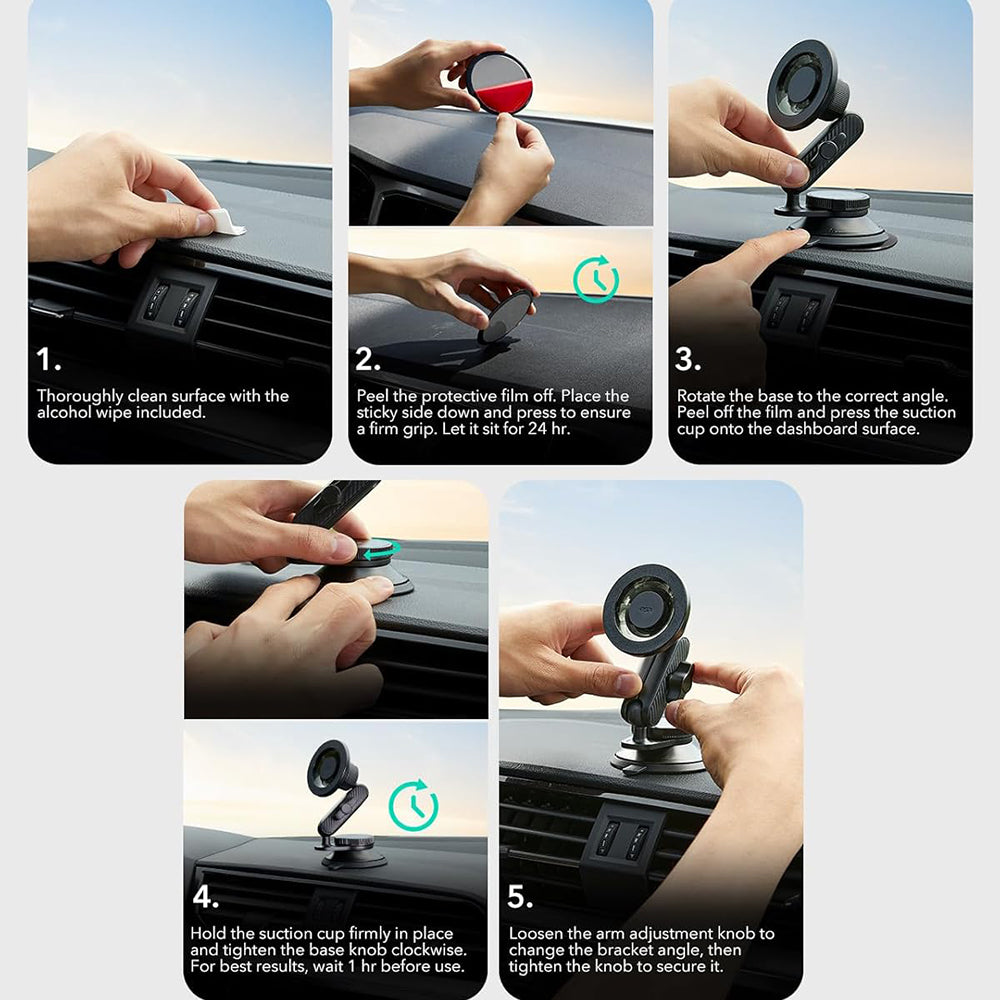 Magnetyczny Uchwyt Samochodowy ESR OmniLock Dash, Uniwersalny, Czarny