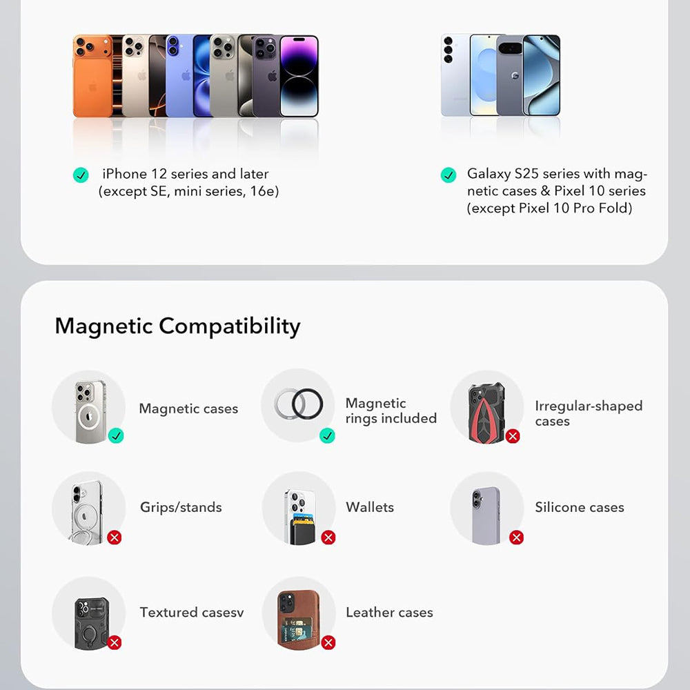 Magnetyczny Uchwyt Samochodowy ESR OmniLock Dash, Uniwersalny, Czarny