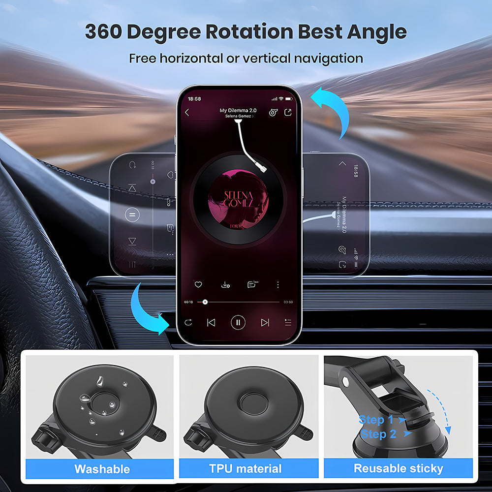 Uchwyt Samochodowy Magnetyczny Techsuit S12, Uniwersalny, Czarny