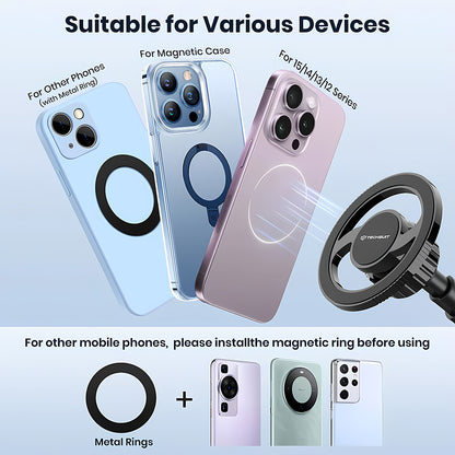 Uchwyt Samochodowy Magnetyczny Techsuit S12, Uniwersalny, Czarny