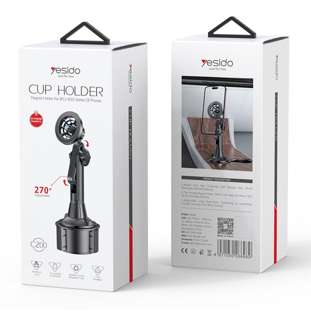 Uchwyt Samochodowy Magnetyczny Yesido C200, Uniwersalny, Czarny