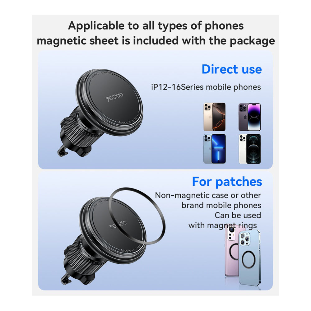 Magnetic Car Holder Yesido C252, Universal, Black