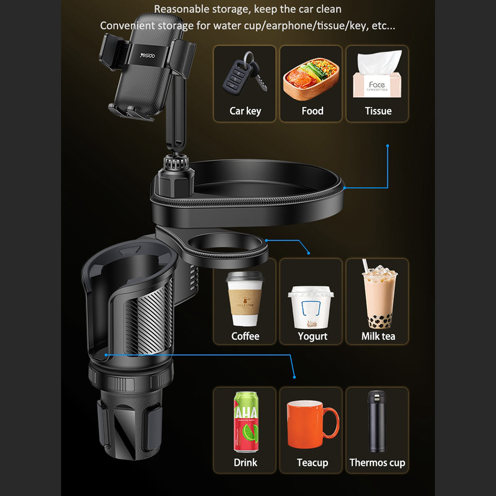Uchwyt samochodowy Yesido C274, 4.7 cala - 7.2 cala, Czarny