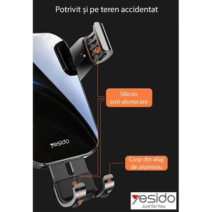 Uchwyt samochodowy Yesido C87, Uniwersalny, Czarny