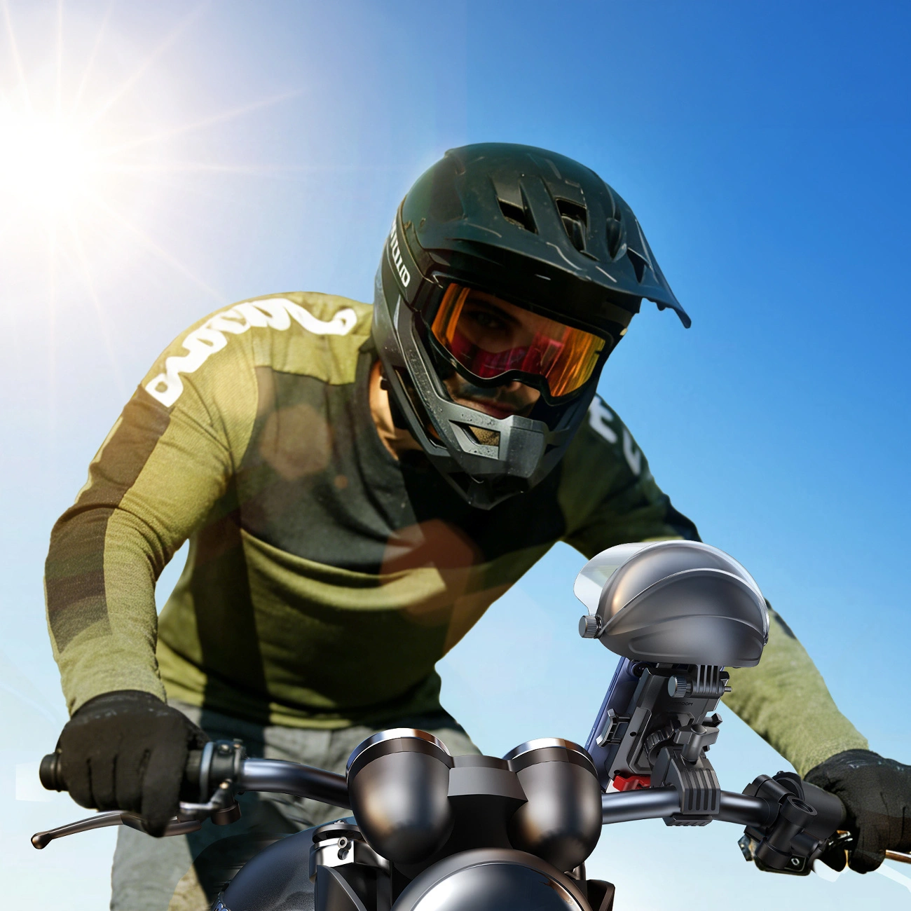 Bicycle Motorcycle Holder with Sunshade Joyroom JR-ZS526, 4.7inch - 7inch, Black