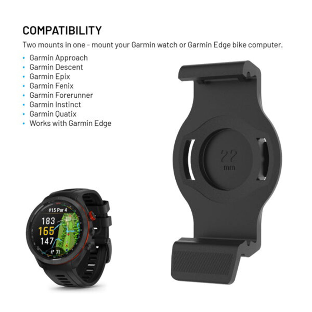 Uchwyt rowerowy Fixed do Garmin Watch 22mm / Edge Computer, Czarny