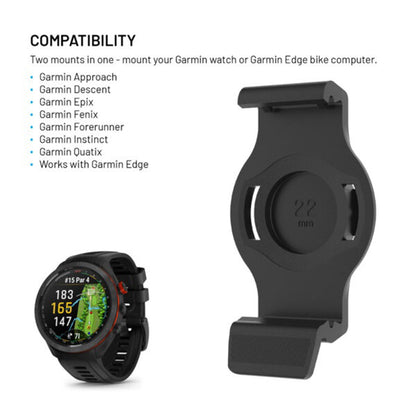 Uchwyt rowerowy Fixed do Garmin Watch 22mm / Edge Computer, Czarny