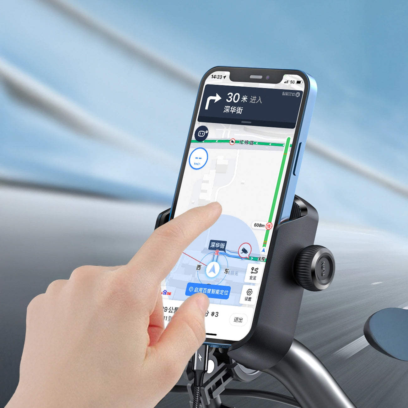 Uchwyt Rowerowy Motocyklowy Joyroom JR-ZS431, 4.7 cala - 7 cali, Czarny