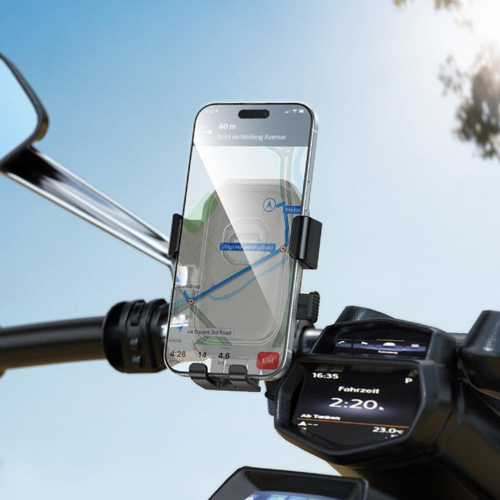 Uchwyt rowerowy i motocyklowy Borofone BH141 Camino, 6 cali - 7 cali, czarny