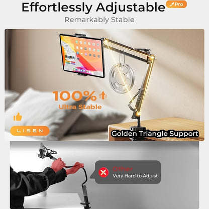 Uchwyt biurkowy Lisen na telefon / tabletę, 4.7 cala - 12.9 cala, Czarny YL0223060007