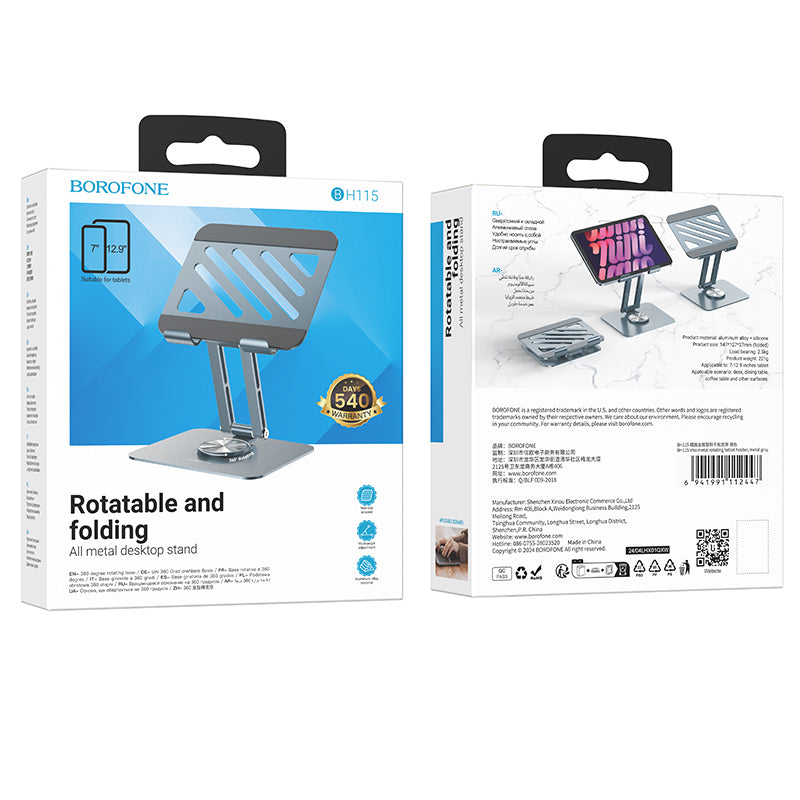 Podstawka Borofone BH115 Vito na laptopa max. 12.9 cala, Szara