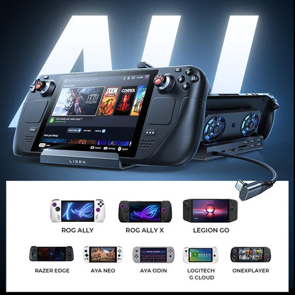Hub Suport z Chłodzeniem Lisen S1 dla Konsoli ROG / Lenovo / Razer / Aya / Logitech / Onexplayer Series, Czarny YL0423110005
