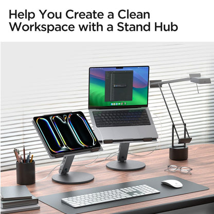 Podstawka Spigen LD204H do laptopa, srebrna